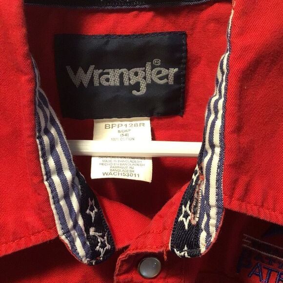 Wrangler national patriot button-down child, size 5/6 - Picture 5 of 7